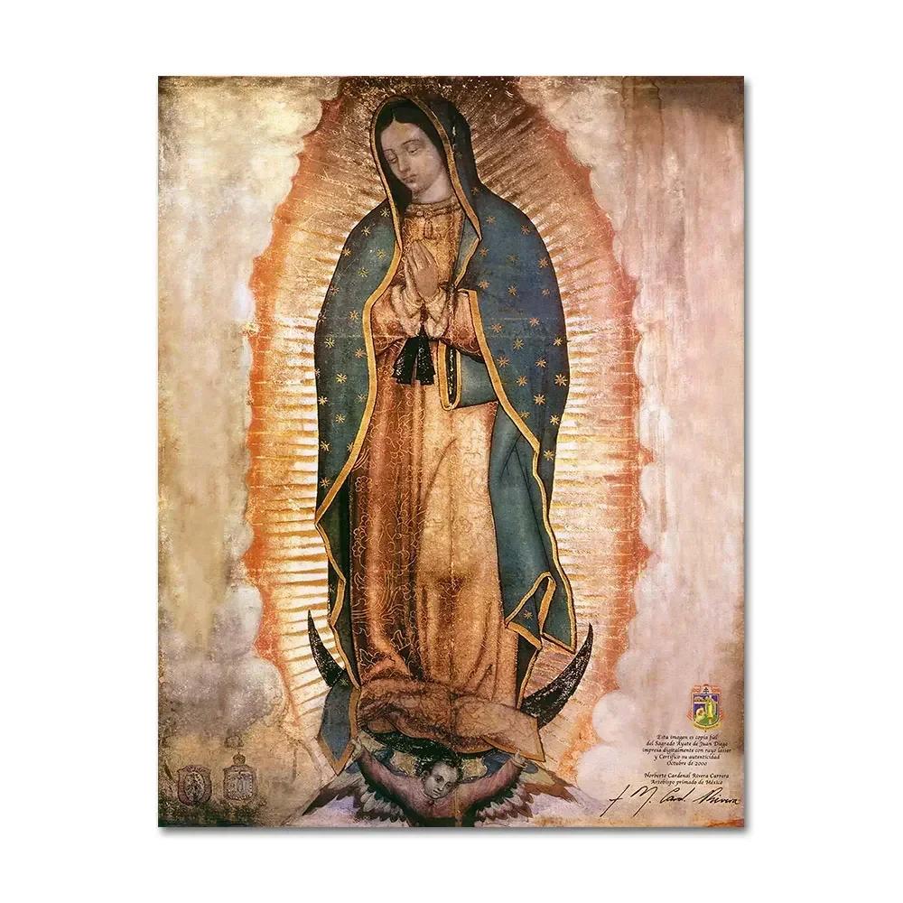 Der Tag der Jungfrau von Guadalupe in Mexiko Poster und Drucke Leinwand Wandkunst Leinwand Porträt Bild für Wohnzimmer Dekoration 40x50cm