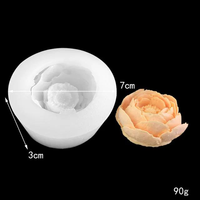 3D-Rosenblütenform, Kuchen-Fondant, Silikonform, Blumenkerzenform, Cupcake-Gelee, Süßigkeiten, Schokolade, Dekoration, Backwerkzeug B
