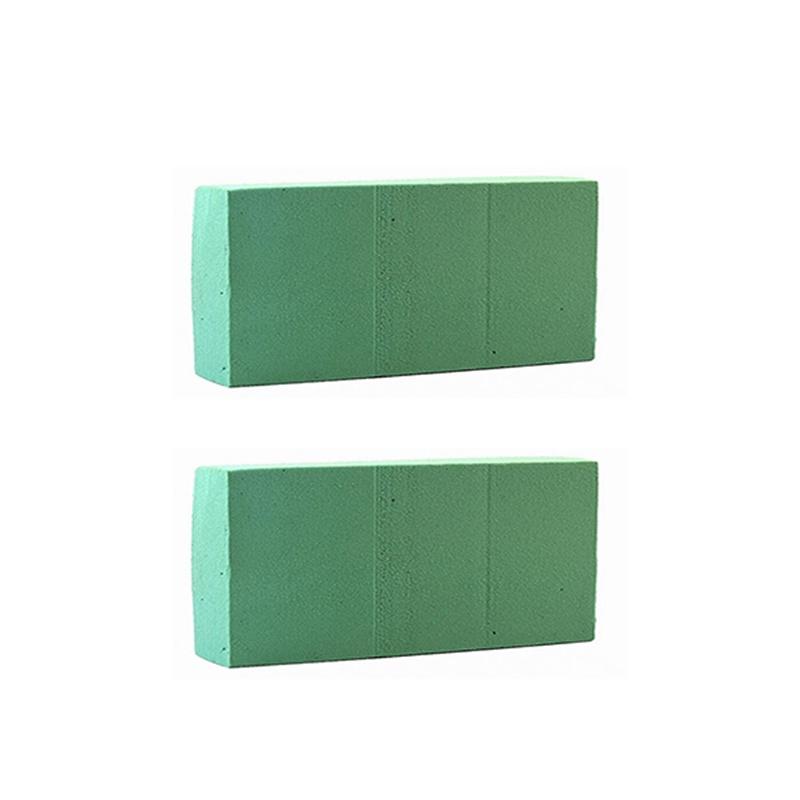 Steckschaum-Ziegelstein-Blumen-DIY-Handwerks-Blumen-Hausgarten-grüne Blumen-Hochzeits-Halter-Floristen-Versorgungsmaterial-Inneneinrichtung 2pcs
