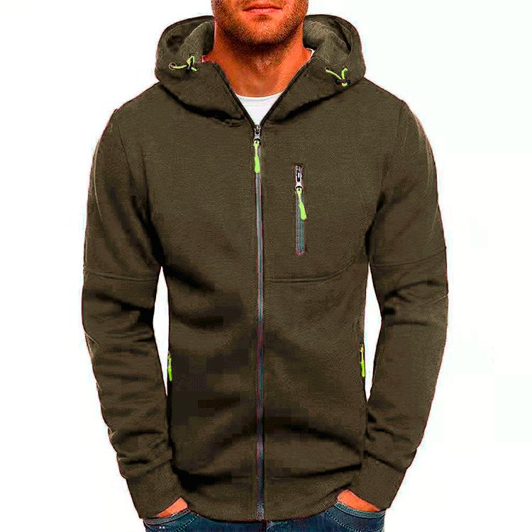Herren Herbst und Winter Hoodie Sport Fitness Casual Jacquard Hoodie Strickjacke Kapuzenjacke Kapuzenpullover Jacken & Mäntel (Herren) XL armee grüne