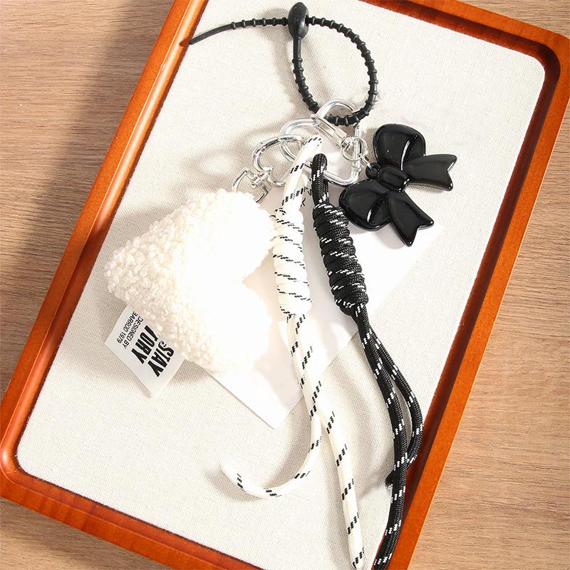 Herzförmige Leder Plüsch Silikon Schnur Kette Schlüsselanhänger Frauen Charm Tasche Anhänger Paar Schlüsselanhänger Kind Spielzeug Geschenk Schlüsselschmuck