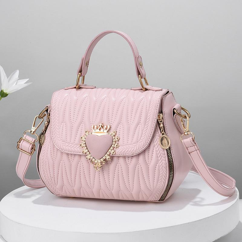 Damen Umhängetasche Weiches Leder Kleine Tasche Sommer Hundert Textur Damen Umhängetasche Leichte Damen Taschen rosa