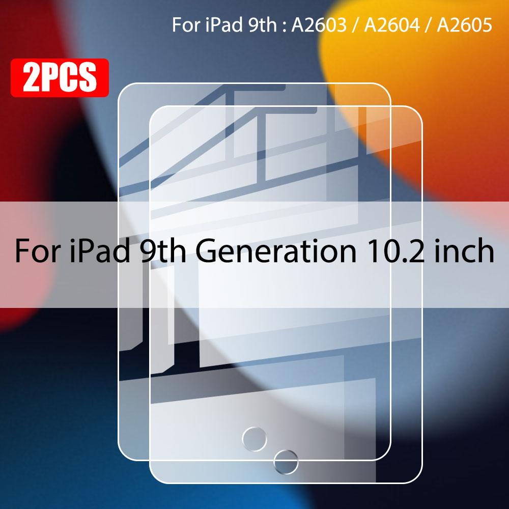 2 Stück gehärtetes Glas Displayschutzfolie für Apple Ipad Air 5 4 2022 Pro 11 2018 9,7 Zoll Ipad 10.2 6. 5. Generation gehärteter Film 2pcs*For ipad 9th 10.2 transparent