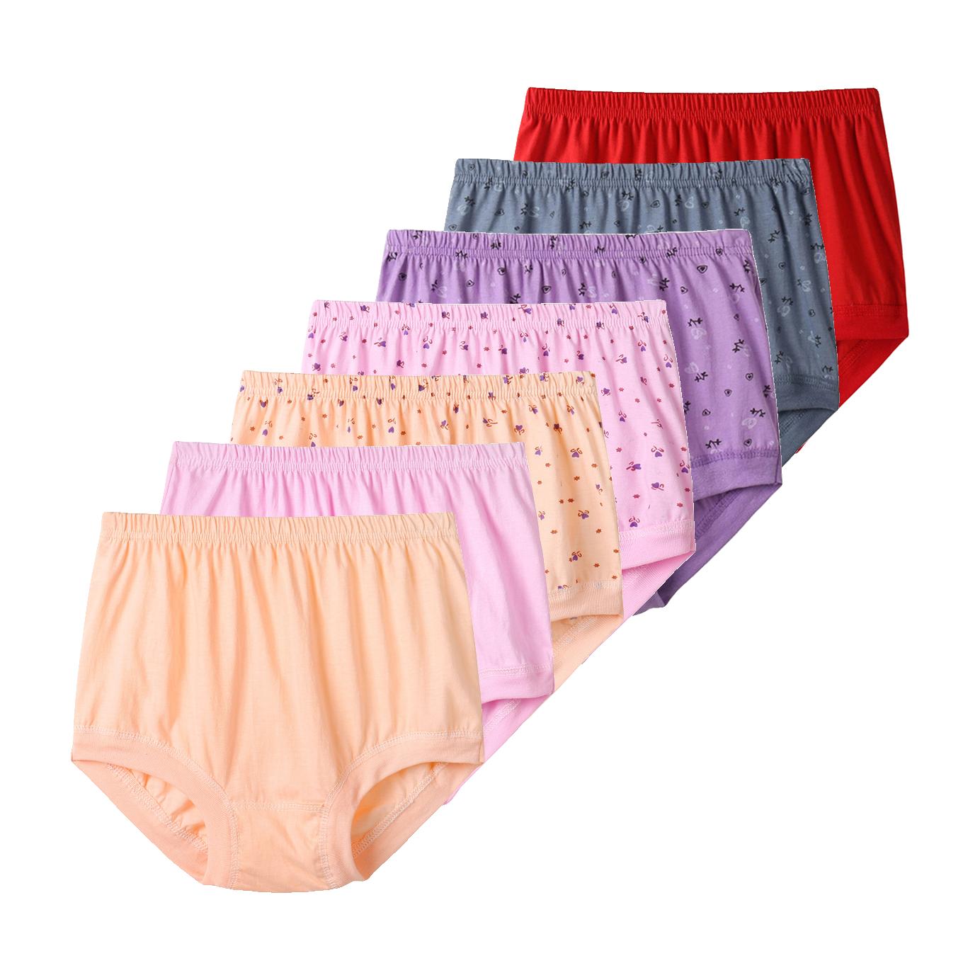 7 Stück Damen Baumwoll-Slips Bequeme Atmungsaktive Damenunterhosen Lockere Slips Große Größen M L XL 2XL 3XL 4XL 5XL 5XL pink