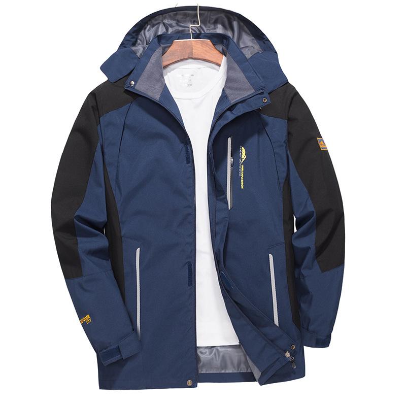 Wasserdichte Wanderjacke für Herren, große Größe, winddicht, Windjacke, Camping, Jagd, Laufen, Trekking, Angeln, Mantel, Herren, Outdoor XXXXXL blau
