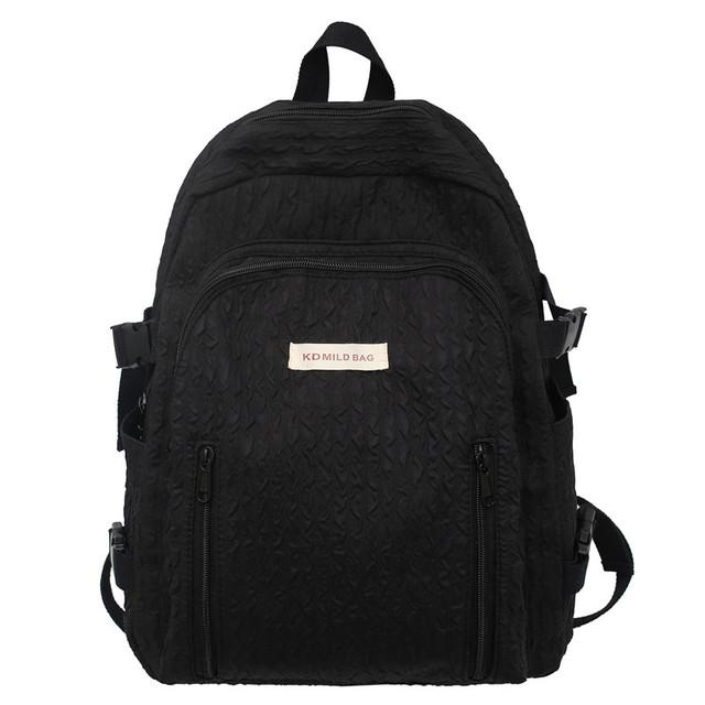Dame Freizeit Rosa Frauen Kawaii Neue Nylon Laptop Buch Tasche Trendy Mädchen Reise Schule Tasche Mode Niedliche Weibliche College Rucksack cool No rabbit doll schwarz
