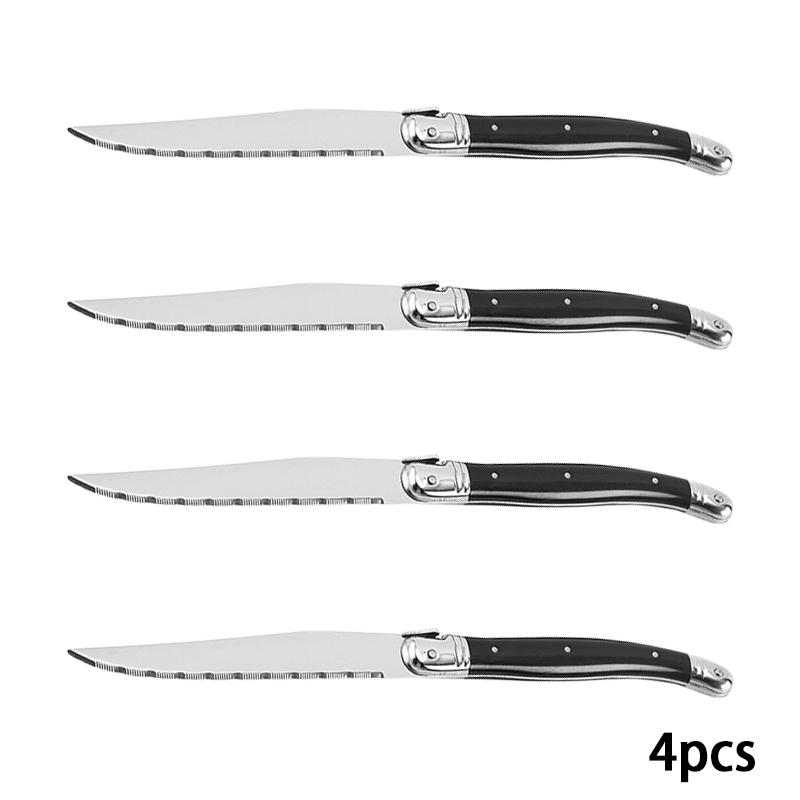 4-10 Stück 9 Zoll Laguiole Steakmesser Schwarzes Besteck Abendessen Messer Gabeln Edelstahl Geschirr Restaurant Bar Küche Geschirr