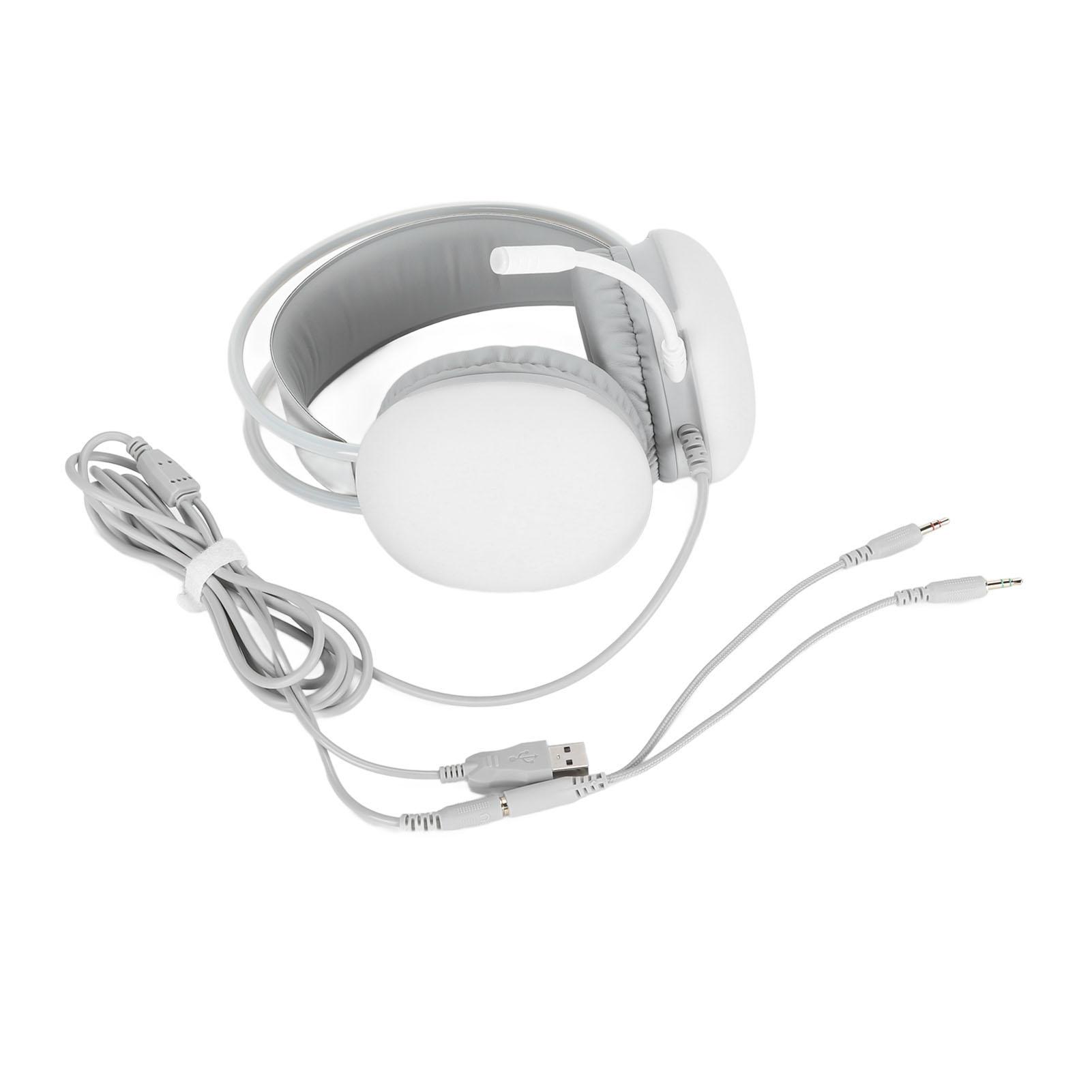 RGB Gaming Headset mit Mikrofon Geräuschunterdrückung USB 3,5mm Ergonomisches kabelgebundenes Gaming-Headset mit