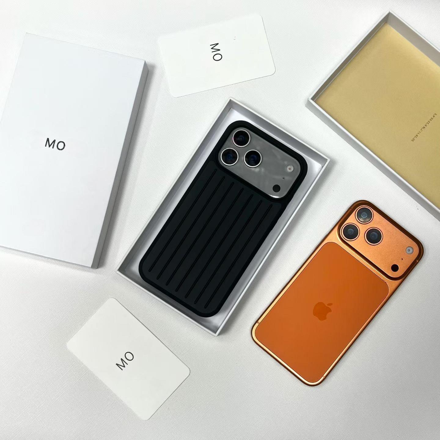 Aluminiumlegierung Für RIMOWA Luxus Business Gepäckkoffer Für IPhone 17 Pro Max 16 15 14 13 3D Wellenstreifen Stilvoll Verbessern Sturzsicher Schutzhülle iPhone17 schwarz