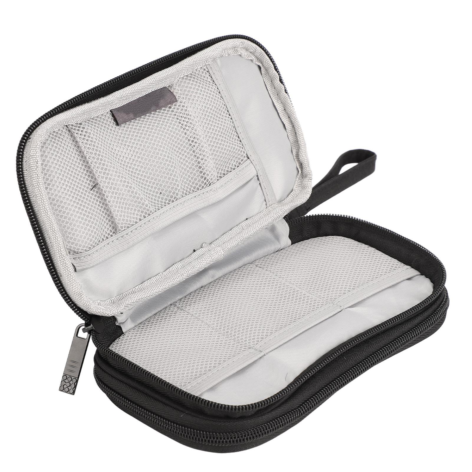 Elektronik-Organizer Tragbar Kompakt Reise Doppelschichtige Elektronik-Aufbewahrungstasche für Kabel schwarz