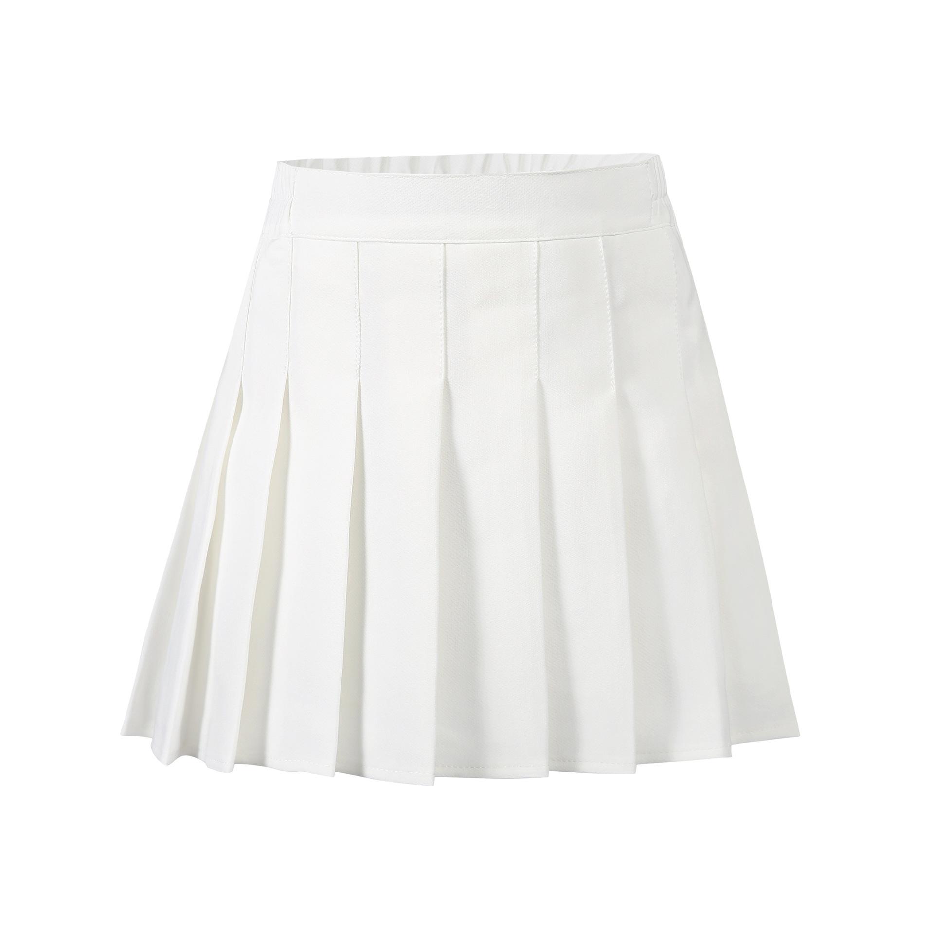 Kinder Kleidung Schule Mädchen Solide Rock Bodenbildung Prinzessin Faltenröcke Kinder Kurzen Rock Sommer Kind Kleidung 150 weiß