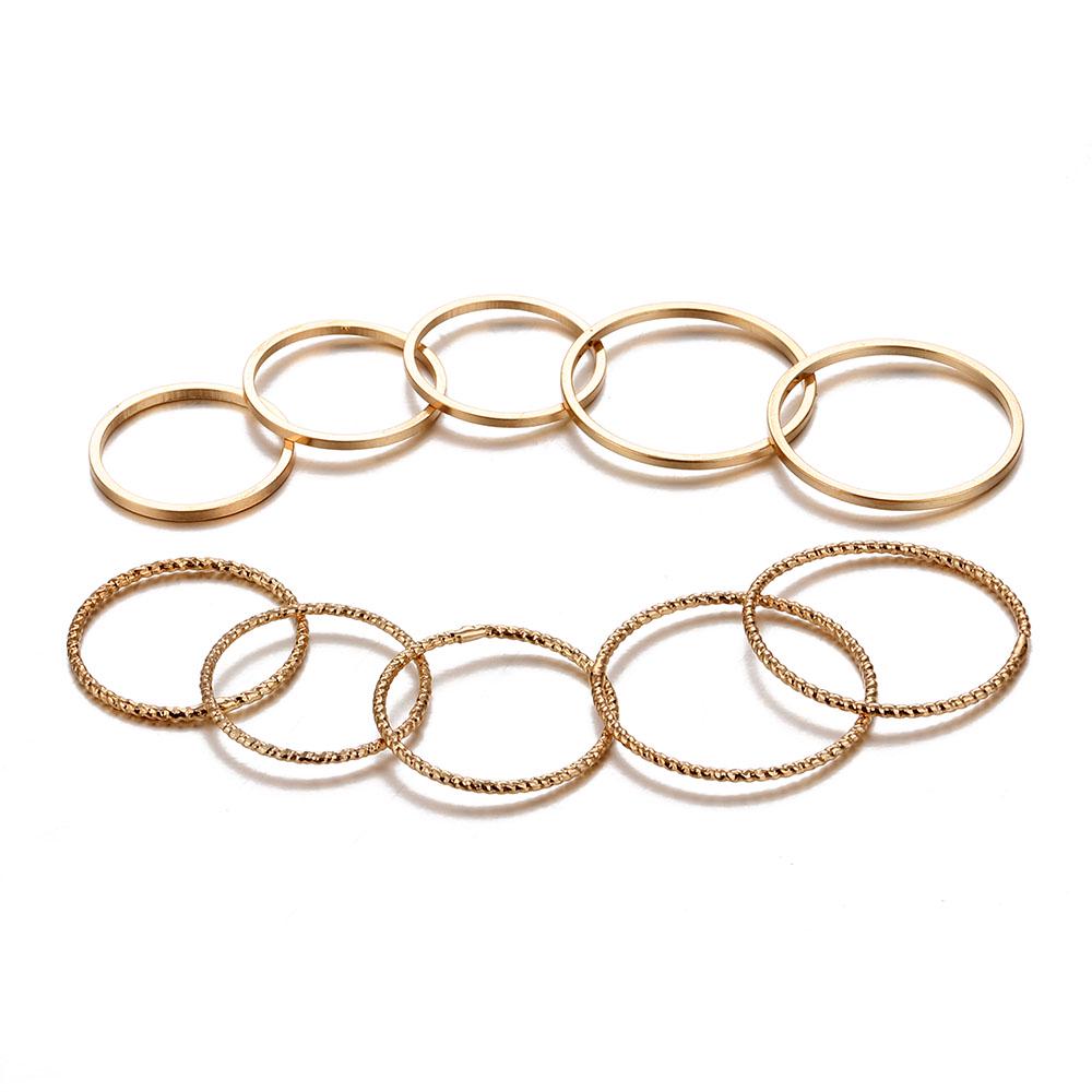 10 teile/satz Einfache Personalisierte Retro Ring Kreis Zeigefinger Ring Schwanz Ring Kreative Frauen Dünne Joint Ring Schmuck