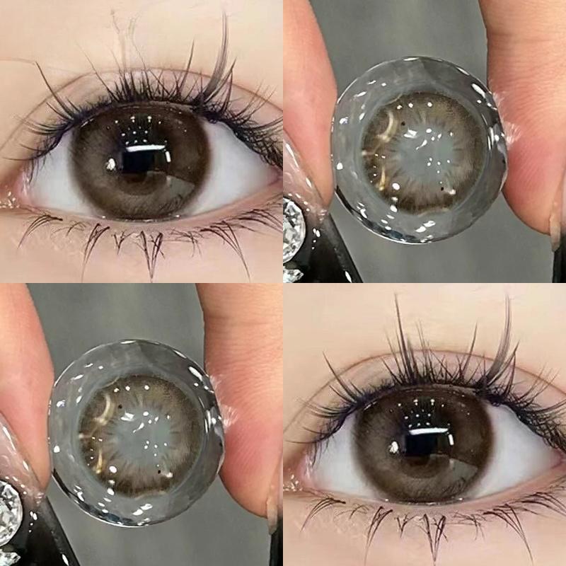 MillCreek 2 Stück braun gefärbte Kontaktlinsen, natürliche, weiche Kontaktlinsen für die Augen, modische Dekoration, 14,2 mm Kontaktlinsen für eine Verwendung von sechs Monaten -1.50 braun
