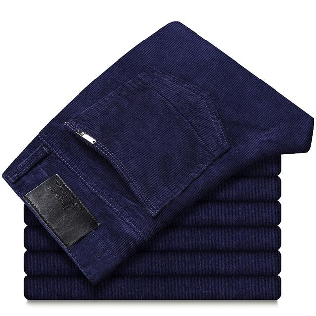 6 Farben Herren Dickes Cord Freizeithose Winter Neuer Stil Business Mode Stretch Regular Fit Hose Männliche Markenkleidung 32 königsblau
