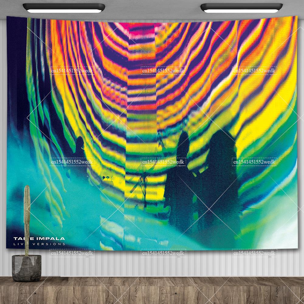Tame Impala Currents Musikalbum Poster Wandbehang Rockband Poster Meme Wandteppiche Für Schlafzimmer Heimdekor Ästhetische Flaggen 76x102cm