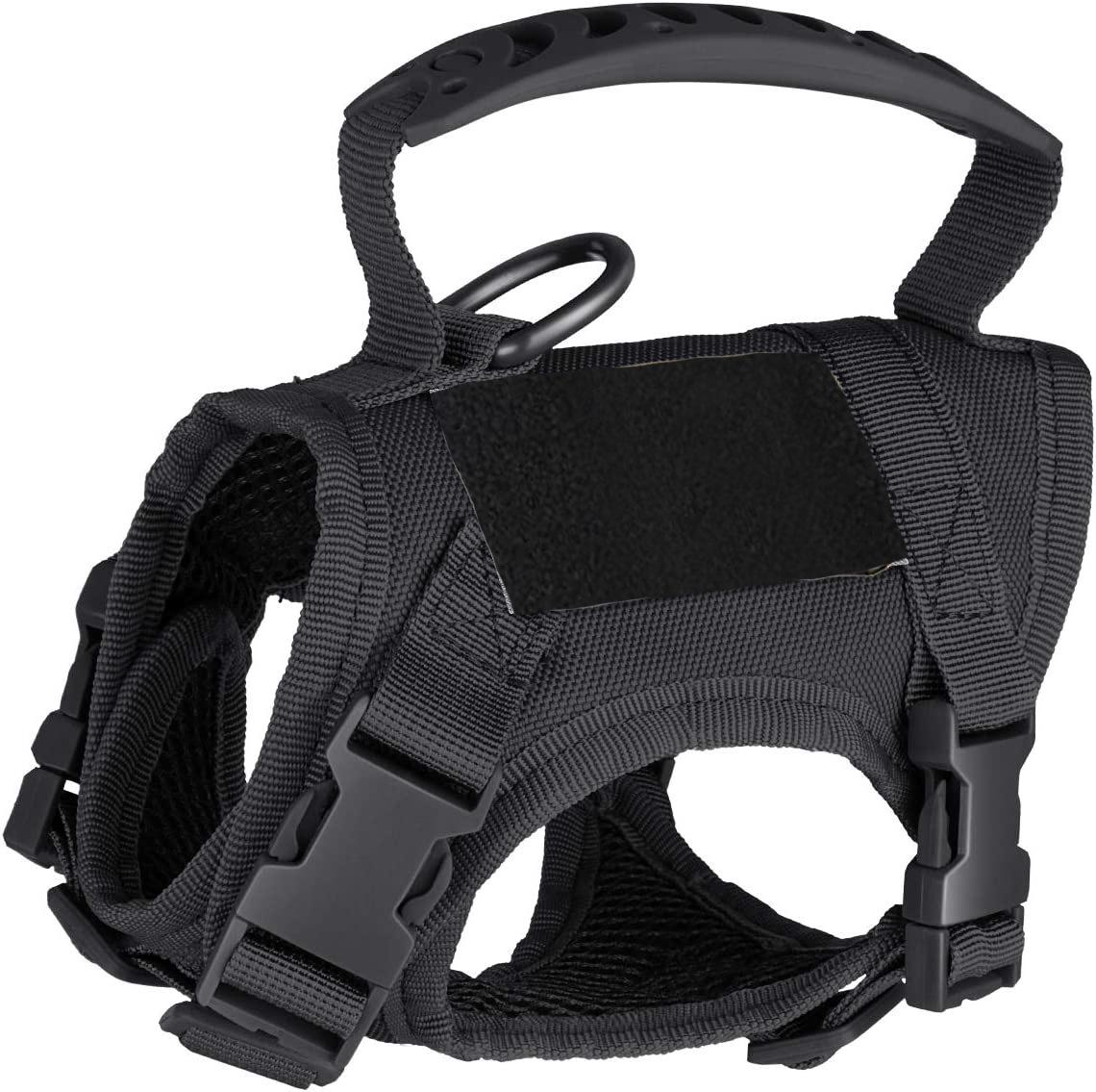 Nylon Katzen Geschirr Weste mit 2 Aufklebern Militärisch Taktisches Katzen Geschirr mit Griff Katzen Kleine Hunde Haustier Training Spaziergang Chihuahua