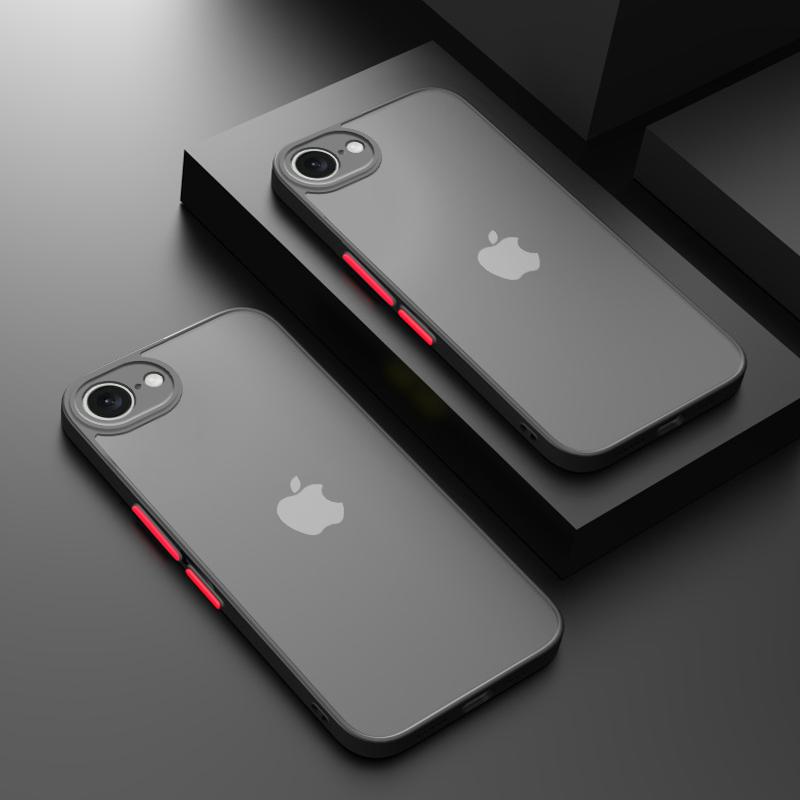 für iPhone 16E Hülle SE4 Hart PC Armor Matt Luxus Farbblockierung Stoßfest Kameraschutzhüllen für iPhone 16e Hülle for iPhone 16E gray