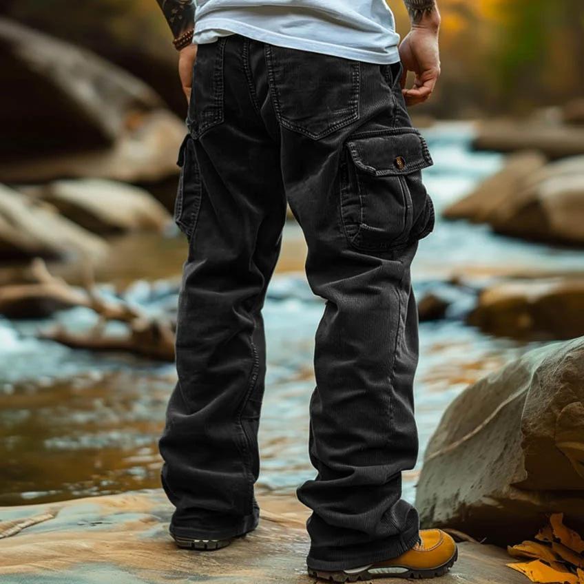 Herren Militär-Cargo-Hosen Outdoor Taktische Arbeitshosen Mehrere Taschen Utility-Hosen in Armeegrün, Blau, Braun, Schwarz XL schwarz