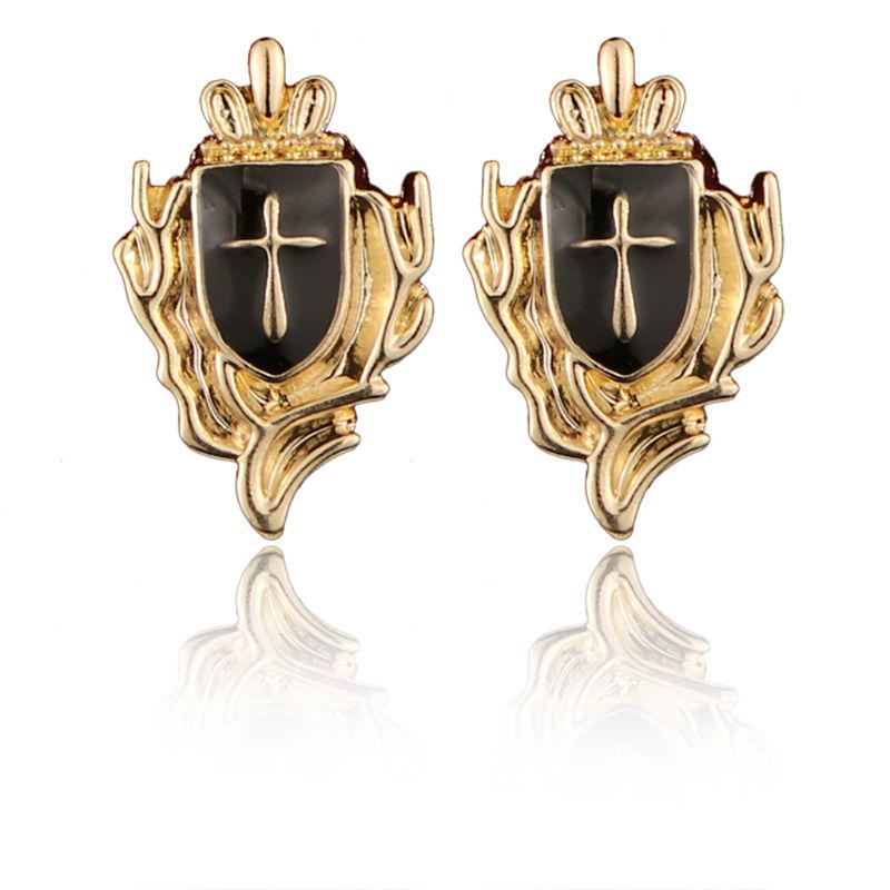1 Paar Kreuzschild Anzug Hemdkragen Anstecknadel Brosche Tipps Herrenschmuck gold
