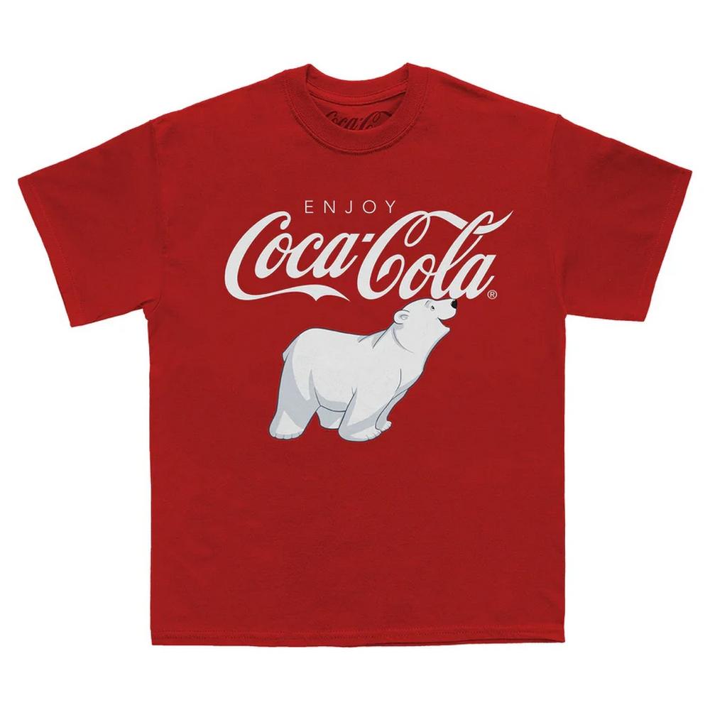 Coca-Cola Unisex-T-Shirt mit Eisbär-Motiv für Erwachsene XXL rot