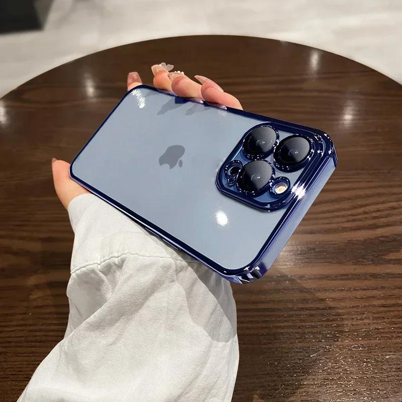 Luxuriöse Neue Hochwertige Beschichtung Klare Hülle Für IPhone 15 14 11 12 13 14 Pro Max 14 15 Plus Handyhüllen Stoßfeste TPU Rückseite For iPhone 14 Pro