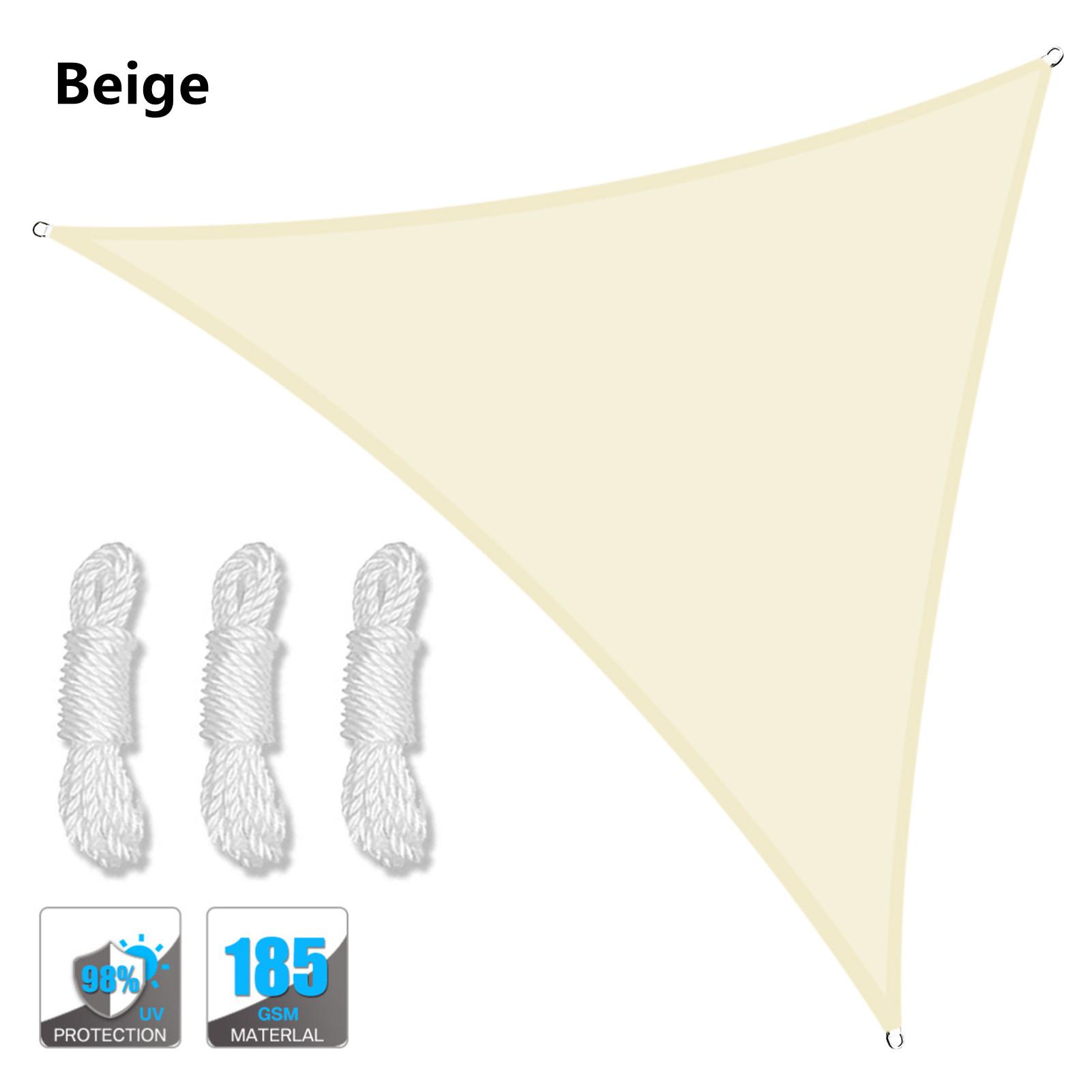 5x5x5/2x2x2M Sonnenschutz Dreieckiger Sonnenschirm Schutz Außenmarkise Garten Terrasse Pool Sonnensegel Markise Sonnenschutztuch 2x2x2M beige