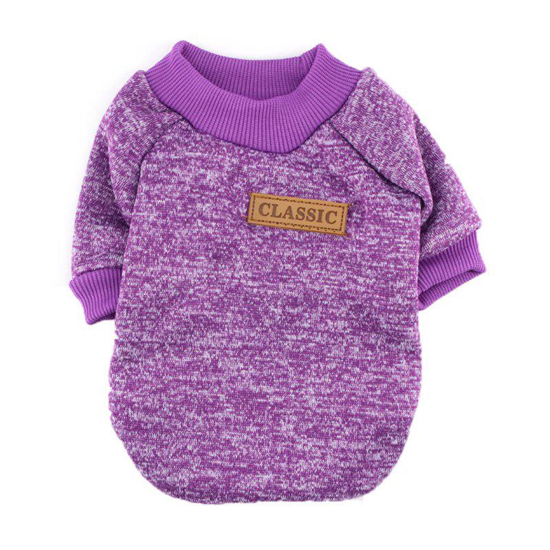 XS-2XL Hundekleidung, Welpenjacke, weiche Hundehemden, klassische Strickwaren für Hunde, Haustierpullover für kleine Hunde XS violett