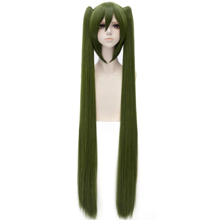 Hochwertige Anime Vocaloid Senbonzakura Miku 120 cm lange Perücken Militär Armee Haar Cosplay Kostüm Perücke One Size grün