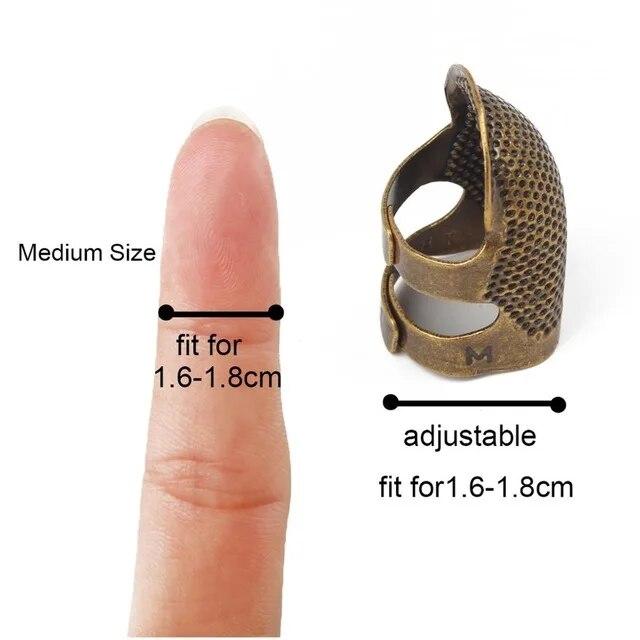 Retro Fingerschutz Antik Ring Handarbeit Nadel Fingerhut Nadeln Handwerk Haushalt DIY Nähwerkzeuge Zubehör M hellbraun