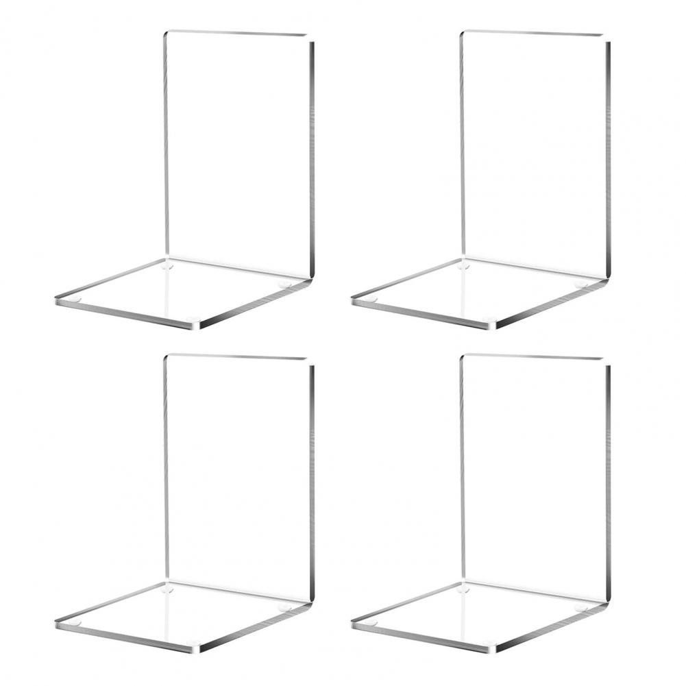 4 Stück Acryl Buchstützen Transparent Buchstützen Organizer Buchhalter Ständer Buchdatei Videospiele Dekorative Buchstopper