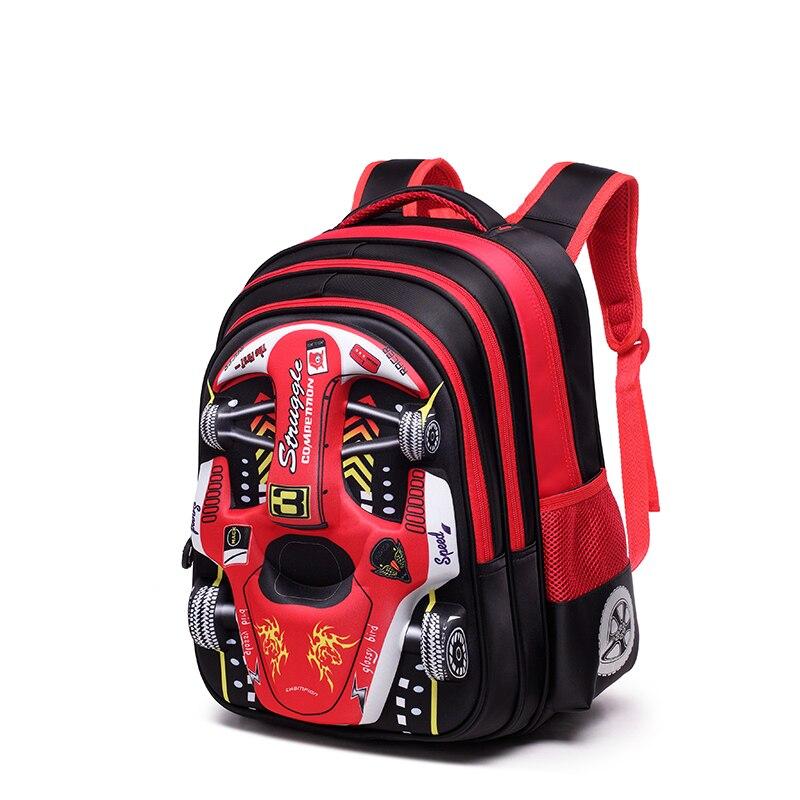 3D Auto Kinder Schultasche Racing Dreidimensionale Wasserdichte Schultasche Jungen und Mädchen Schöne Kinder Cartoon Rucksack 32*19*39cm gelb