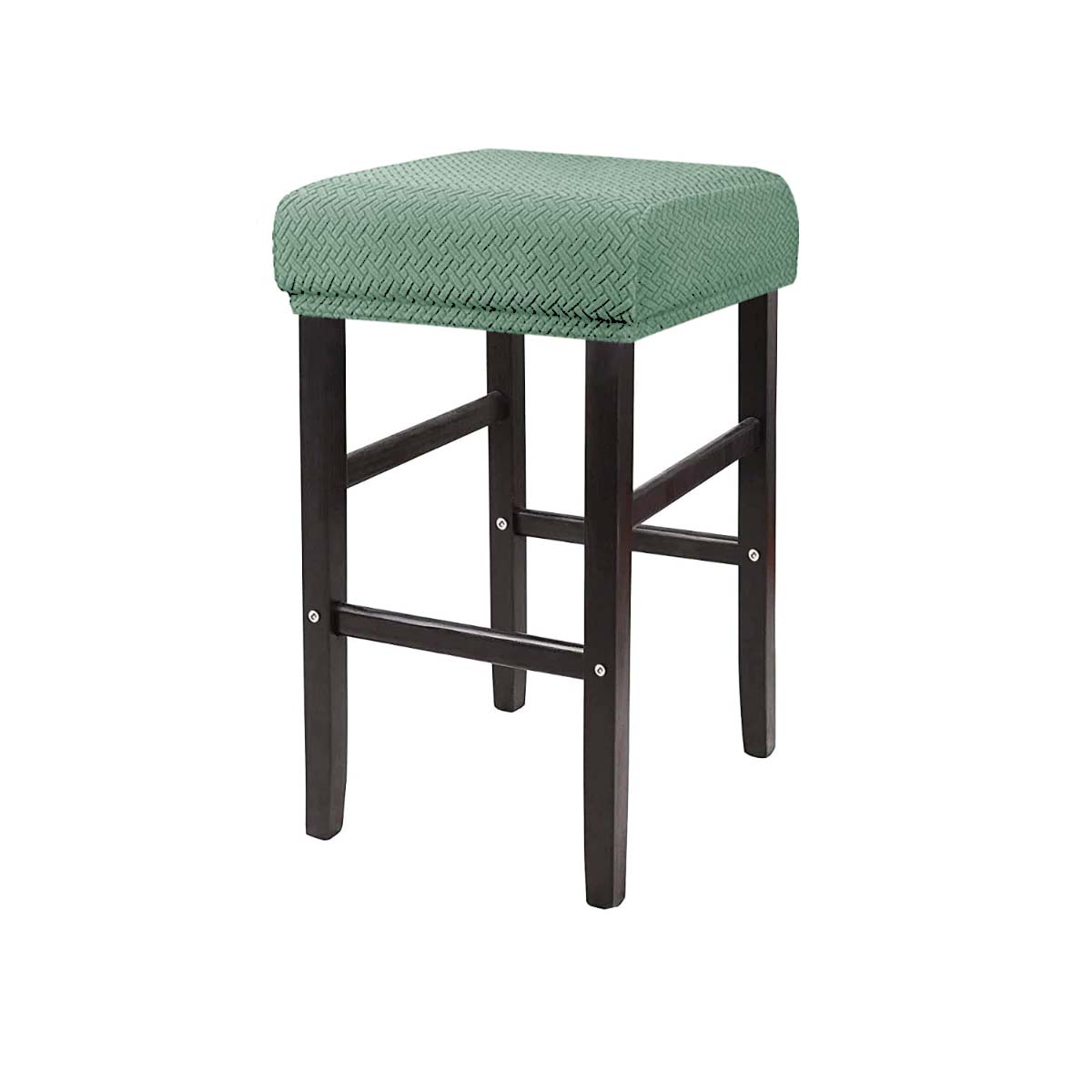 Stretch-Bezüge für rechteckige Barhocker, Jacquard-Bezug für Waschtischhocker, waschbare Thekenhocker-Bezüge, Barhocker-Sitzbezüge, Sattelsitzbezug cyanblau