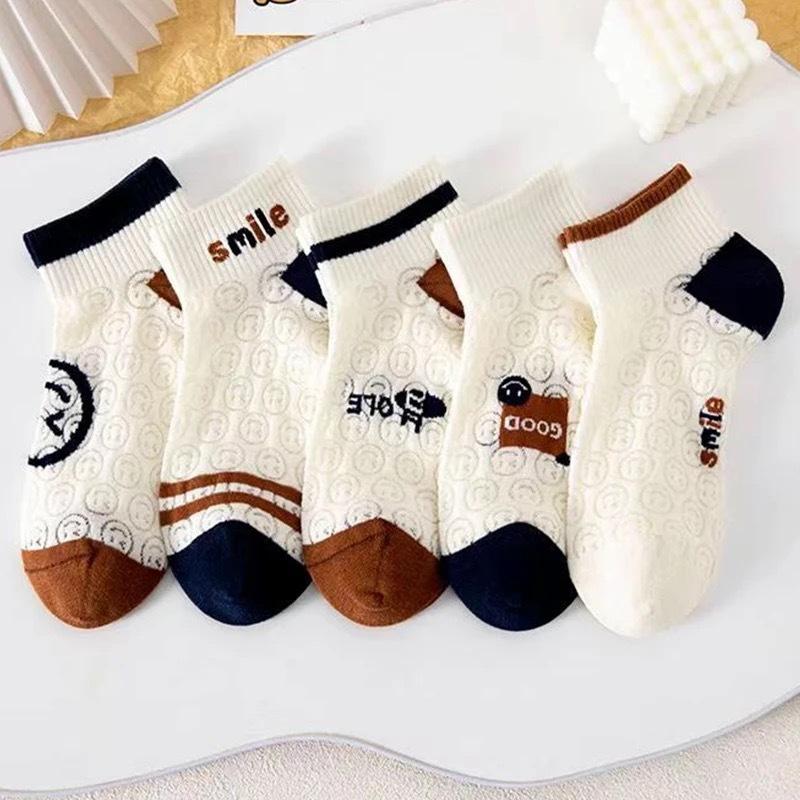 5 Paar Damen Sexy Socken Süße Katzen-Spitzensocken Nylon Anime Y2k Socken für Mädchen Schwarze Atmungsaktive Damen Socken Sets One Size braun