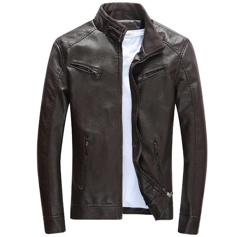 Herren Lederjacke Neue PU Lederjacke Herren Jugend Slim-Fit Koreanische Version Jacke Herrenbekleidung XXXXL