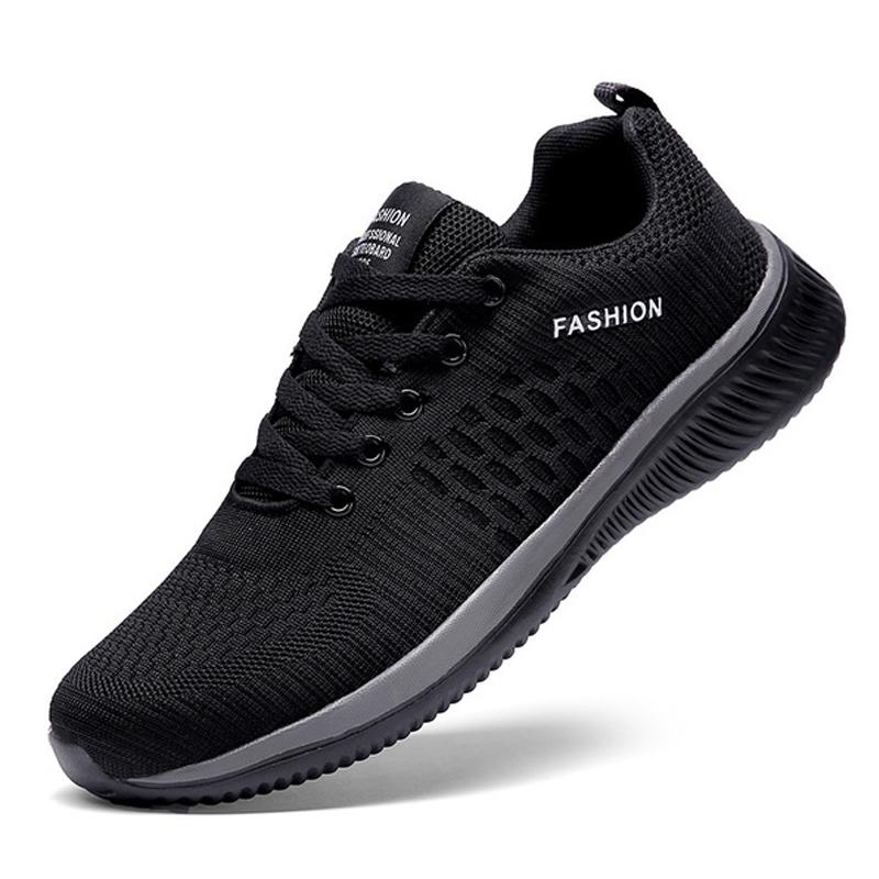 Sportschuhe für Herren Schuhe Sneaker Schwarz Lässig Herren Strick-Sneaker Atmungsaktiv Sportlich Laufen Walking Fitnessschuhe 45 schwarz