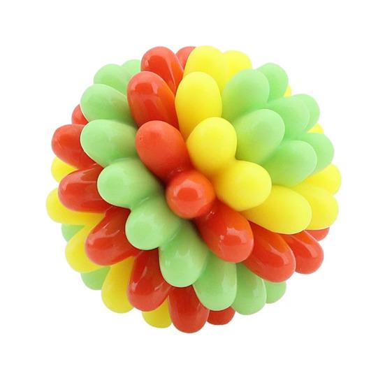 Hunde Kauspielzeug Ball Stacheliger Hunde Kauspielzeug Ball Zahnpflege Hochbelastbarer Gummi Backenzahn Ball Spielzeug für Mittelgroße Große Hunde Starke Kauer C yellow