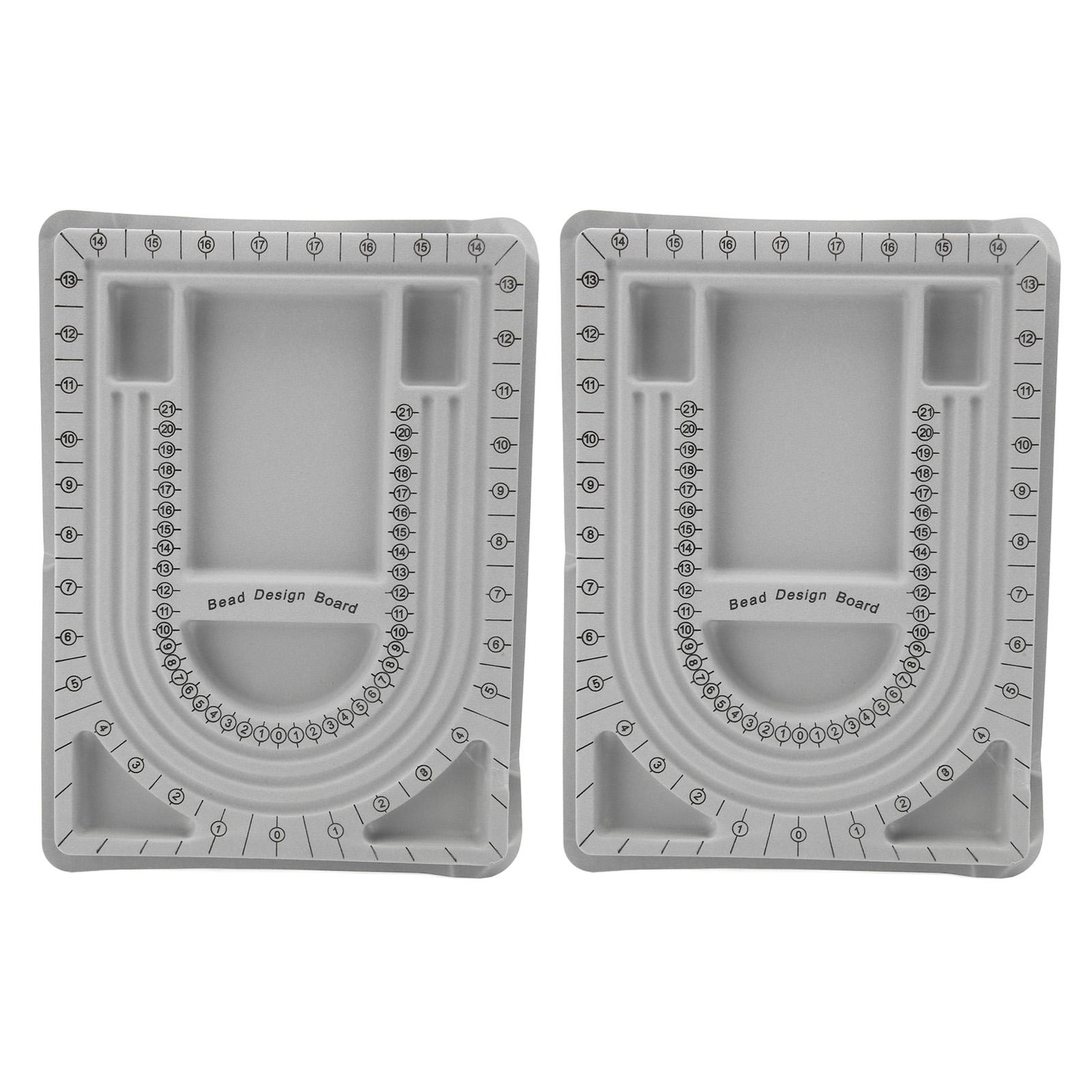 2Pcs Armband Bead Matte Grau Beflockt Armband Perlen Bord für DIY Armband Halskette Perlen