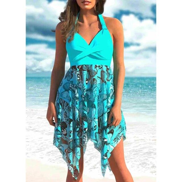 2024 bademode Mode Druck Bademode Sommer Weibliche Badeanzug Hohe Taille Bademode Sexy Monokini frauen Zwei Stück Tankini S