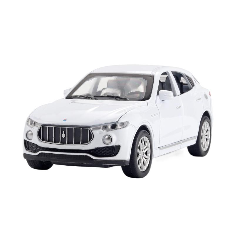 Maserati Levante SUV Modellauto im Maßstab 1:32, aus Metallguss, mit Sound und Lichteffekten, Rückziehmechanismus, Sammlerstück, Geschenkidee weiß
