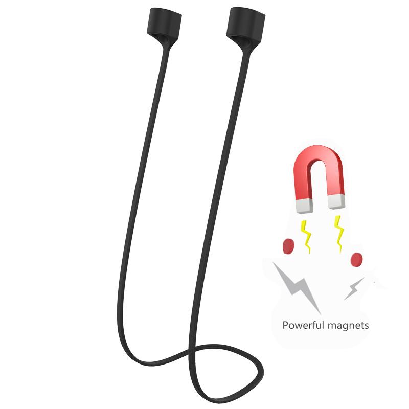 Für AirPods1/2/3 Anti-Verloren Magnetische Silikon Kopfhörer String Seil Für Airpods Pro Kopfhörer Gurt Schnur For Airpods 1/2/3 schwarz