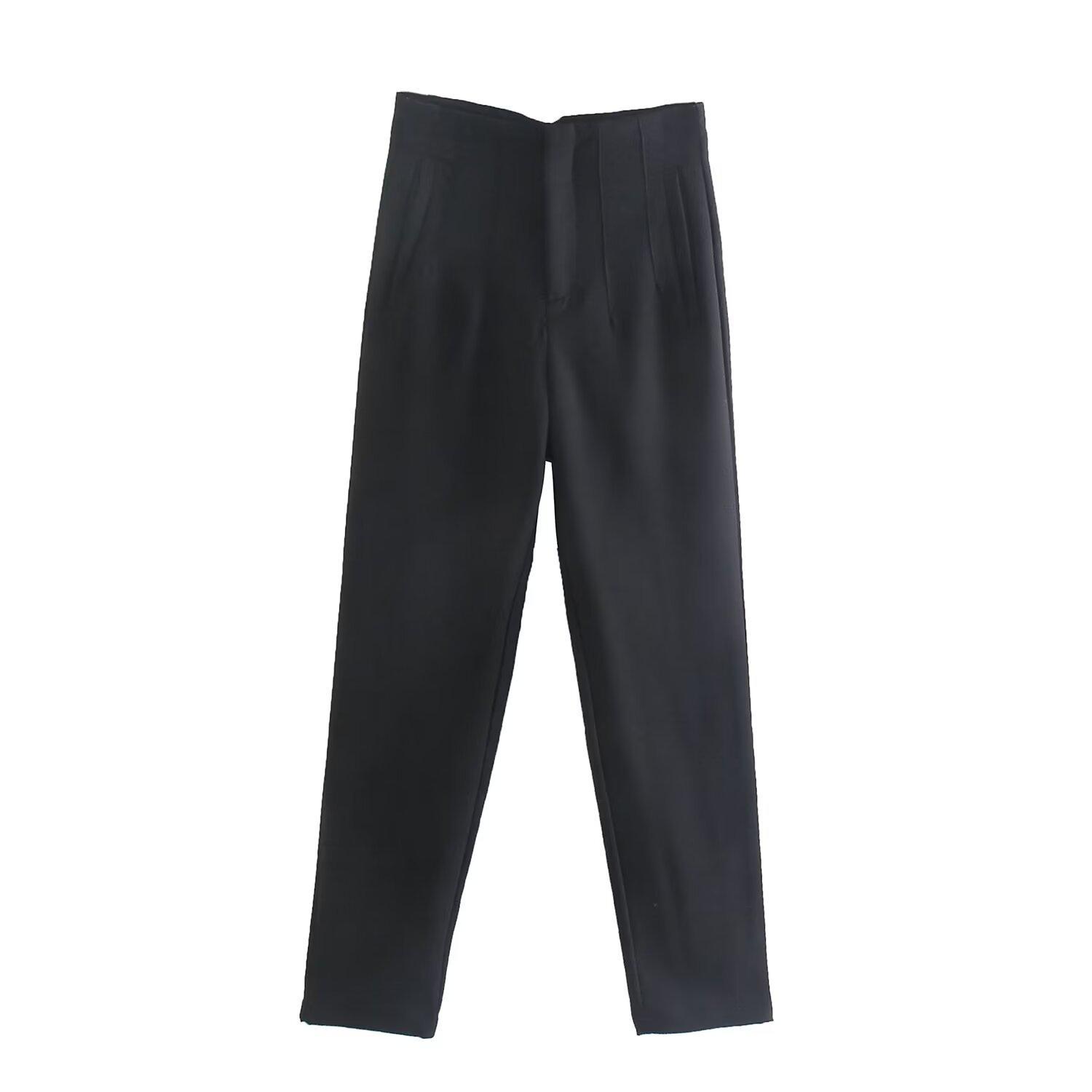 Mode fürs Büro: Hohe Taillenhose für Damen, formelle Hosen, Büro-Outfits, Bleistifthose, Schwarz, Rosa, Weiß, Damenhose XS schwarz