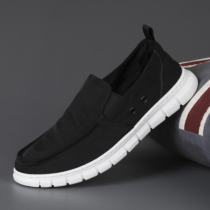 Herrenschuhe Herbst Neue Tide Schuhe Herren Canvas Schuhe Koreanischer Joker Lässige Alte Peking Schuhe Frühling und Herbst Schuhe. 44 black