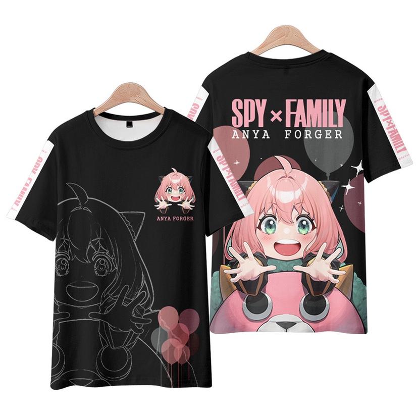 Spy X Familie 3D-Druck T-Shirts Anime Kawaii Mädchen Anya Forger Männer Frauen Mode Übergroßes T-Shirt Harajuku Kinder T-Shirts Tops Kleidung XS