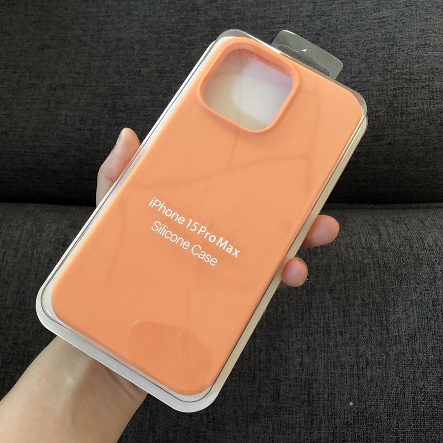 Ins Chic Flüssigsilikon Vollständig abgedeckte weiche Gel-Gummi-Telefonhülle Schutzhülle für iPhone 16 15 14 Pro Max 14Plus 15Plus XR XS Max 11 12 13 Pro Max iPhone 16 Pro Max orange