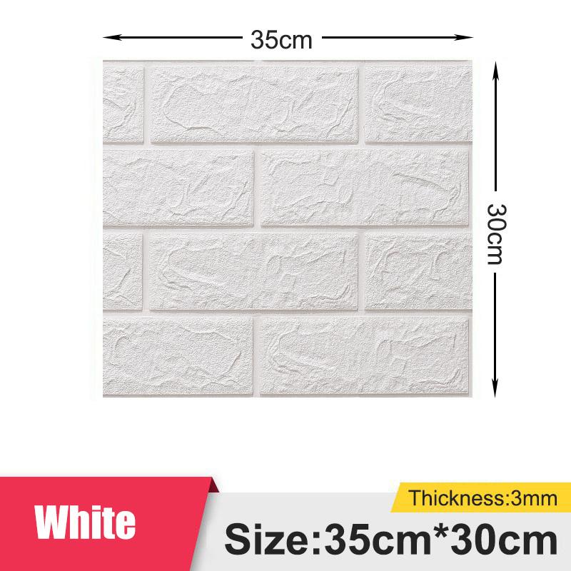 1/5/10PCS 35*30CM Tapete Selbstklebende Wasserdichte Und Feuchtigkeitsbeständig 3D Dreidimensionale Schlafzimmer Hintergrund Wand Renovierung Schaum Ziegel 10pcs 35*30cm weiß