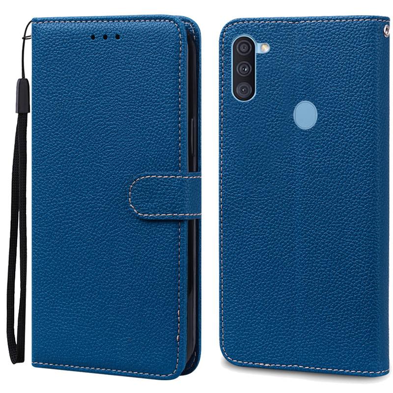 A11 M11 Hülle Für Samsung Galaxy A11 Hülle Galaxy M11 Flip Leder Brieftasche Hülle Für Samsung A11 Hülle Coque Fundas Bumper Shell For Samsung A11 navy blau