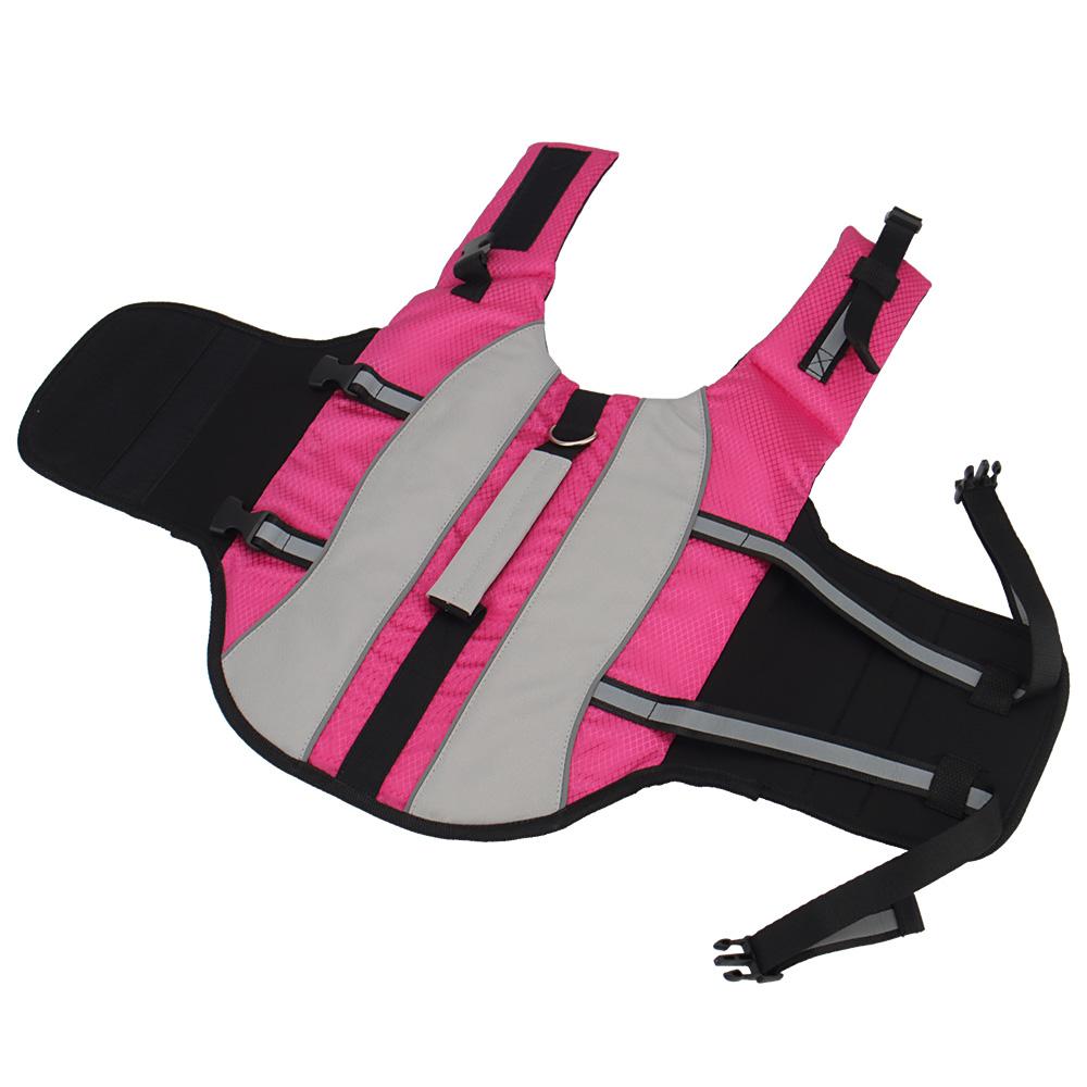 Haustier Hund Badesachen Schwimmweste Geschirr Kleine Mittlere Hunde Schwimmweste Outdoor Wasserpool Kleidung (Rose,S) hellrosa