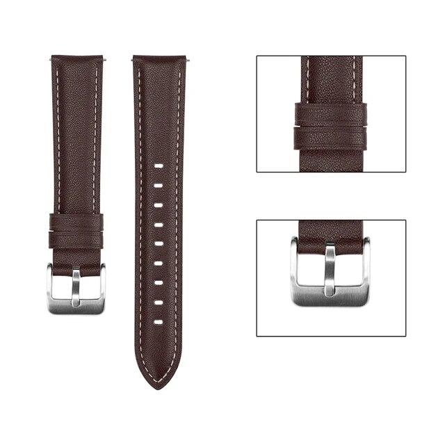 22mm 20mm Lederband für Samsung Galaxy Watch 3 41mm 45mm Armband für Active 2 / Watch 4 Watch5 Watch6 Ersatzarmband Galaxy Watch 4/4pro hellbraun