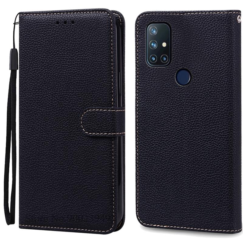 Nord N10 Hülle für Oneplus Nord N10 5G Hülle Leder Flip Wallet Cover für Oneplus Nord N10 Hülle weiches Silikon Buch Cover Fundas Oneplus Nord N10 5G schwarz