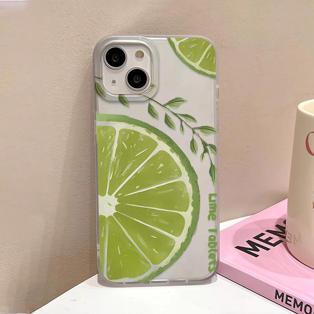 Frucht Zitrone Kirsche Handyhülle Für iPhone 16 Pro Hülle iPhone 11 12 13 15 14 Pro Max 16 Plus 12 13 Stoßfest Matte Weiche Hülle For iPhone 14 Plus gray